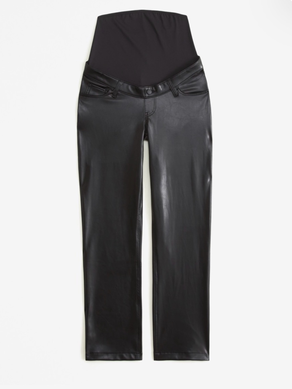Abercrombie & Fitch Maternity Vegan Leather 90s Straight Pant Black Size 4 or 27